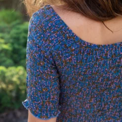 Natural Life Daisy Tiered Midi Dress - Golden Vines -Natural Life Shop LHDRS1319 detail scaled