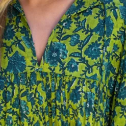 Natural Life Aimee Mini Tunic Dress - Blue Green Floral -Natural Life Shop LHDRS1488 A4 scaled