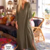 Natural Life Drew Gauze Shirt Dress - Olive 1 Natural Life Drew Gauze Shirt Dress - Olive -Natural Life Shop LHDRS1729 scaled