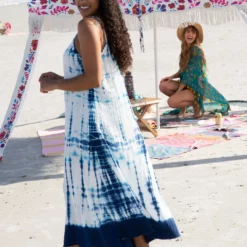 Natural Life Coco Cotton Cover-Up Midi Dress - Indigo Tie-Dye -Natural Life Shop LHDRS1932 3 scaled
