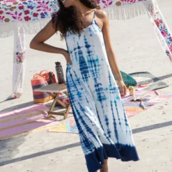 Natural Life Coco Cotton Cover-Up Midi Dress - Indigo Tie-Dye -Natural Life Shop LHDRS1932 google scaled