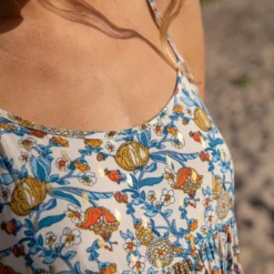 Natural Life Madi Long Slip Dress - Cream Tan Peony -Natural Life Shop LHDRS2044 3 scaled