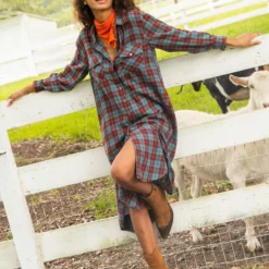 Natural Life Cooper Flannel Shirt Dress - Turquoise Orange Plaid -Natural Life Shop LHDRS2143 459423d5 3fe6 48e6 aa78 b58328f18228 scaled