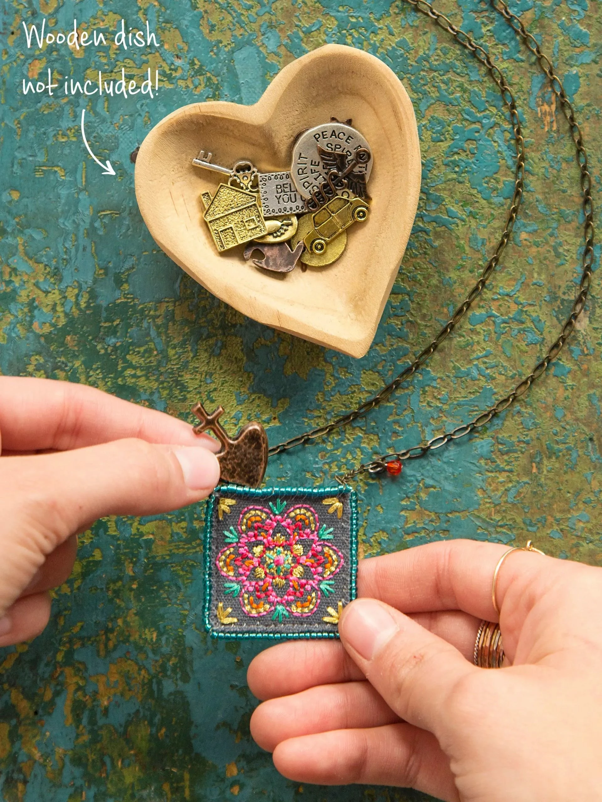 Natural Life Milagro Prayer Pocket Charm Necklace - Turquoise 4 Natural Life Milagro Prayer Pocket Charm Necklace - Turquoise - Image 2