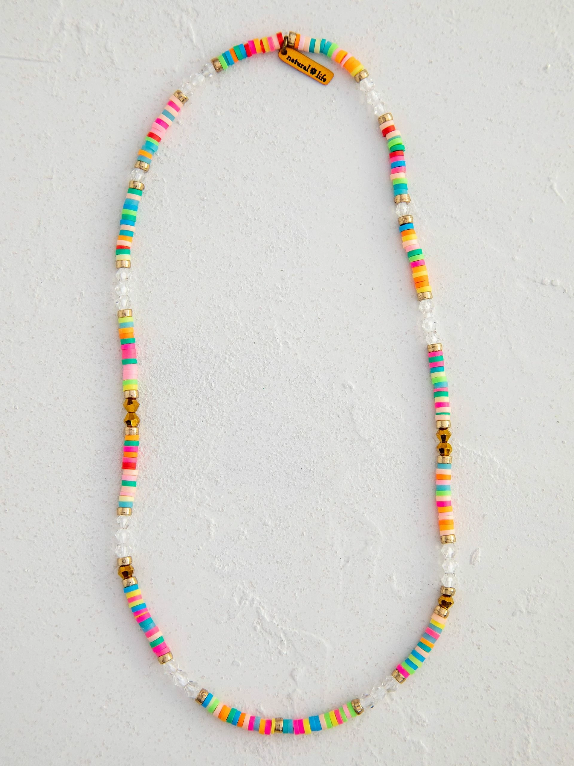 Natural Life Beaded Disc & Bead Choker - Clear 4 Natural Life Beaded Disc & Bead Choker - Clear - Image 2