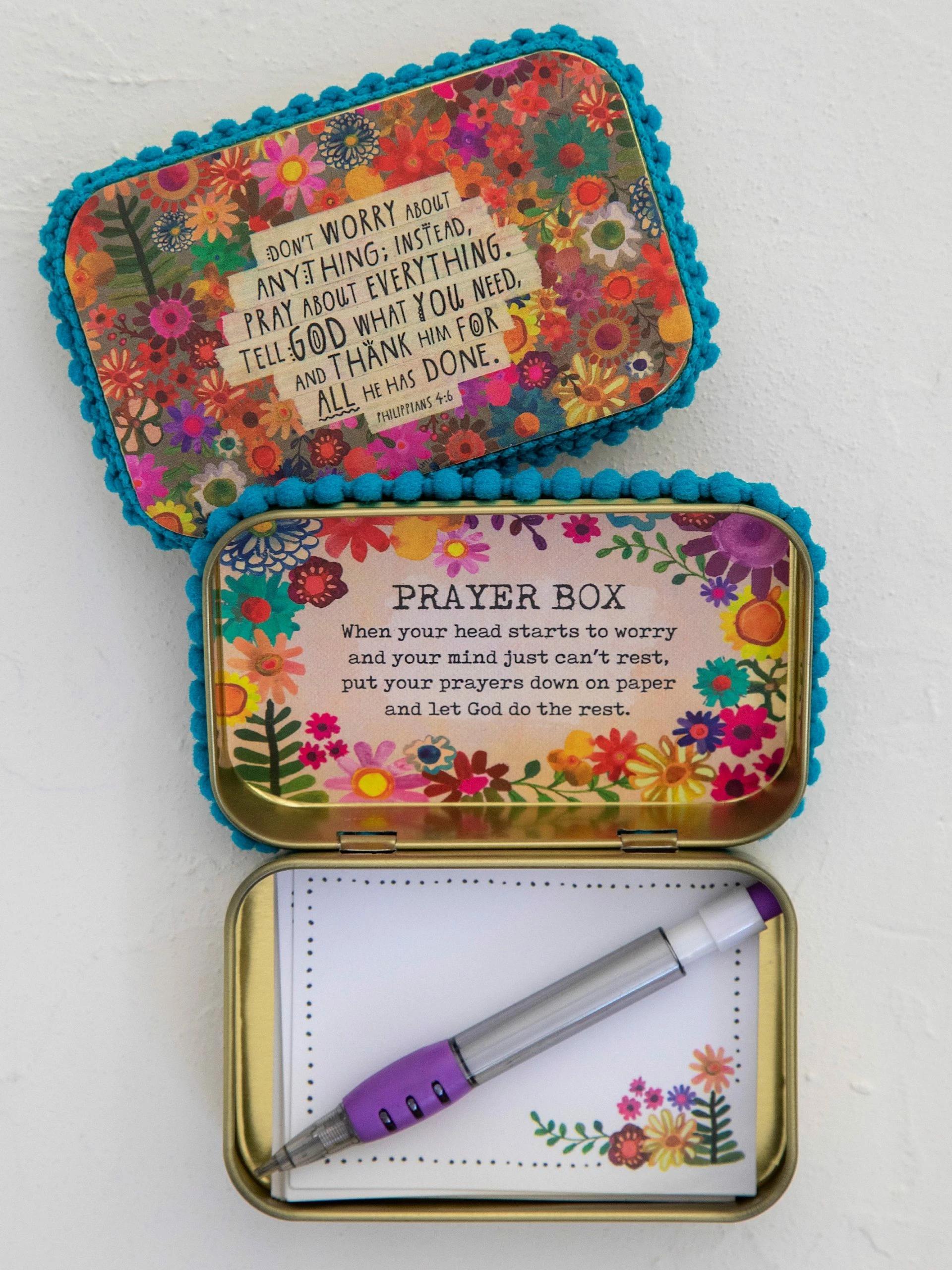 Natural Life Tin Prayer Box - Don't Worry 3 Natural Life Tin Prayer Box - Don't Worry