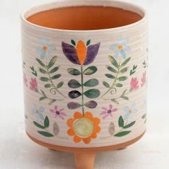 Natural Life Artisan Terracotta Indoor Planter, Medium - Folk Flower -Natural Life Shop PLNT089 scaled