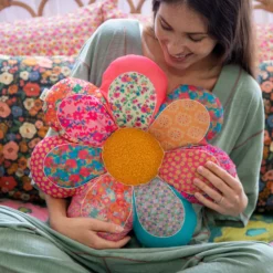 Natural Life Whimsy Patchwork Pillow - Flower 8 Natural Life Whimsy Patchwork Pillow - Flower -Natural Life Shop PLW000046 1 scaled