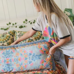 Natural Life Reversible Cozy Body Pillow Cover - Folk Flower Patchwork -Natural Life Shop PLW000053 3 scaled