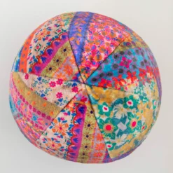 Natural Life Cozy Sphere Pillow - Folk Flower Patchwork -Natural Life Shop PLW000060 2 scaled