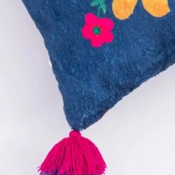 Natural Life Cozy Pillow Floor Cushion - Teal Folk Flower 9 Natural Life Cozy Pillow Floor Cushion - Teal Folk Flower -Natural Life Shop PLW000063 1 scaled