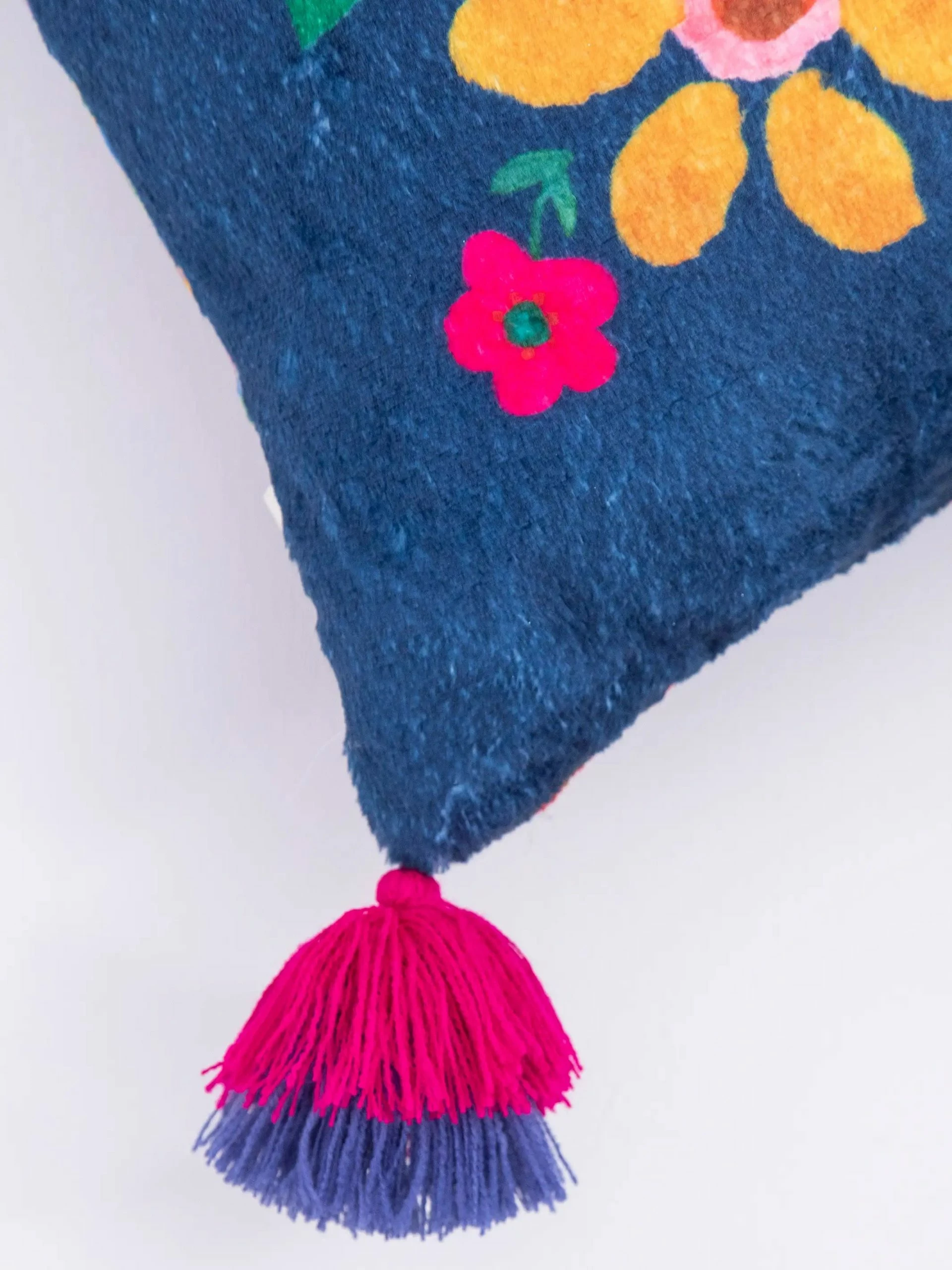 Natural Life Cozy Pillow Floor Cushion - Teal Folk Flower 6 Natural Life Cozy Pillow Floor Cushion - Teal Folk Flower - Image 4