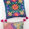 Natural Life Cozy Pillow Floor Cushion - Teal Folk Flower -Natural Life Shop PLW000063 scaled
