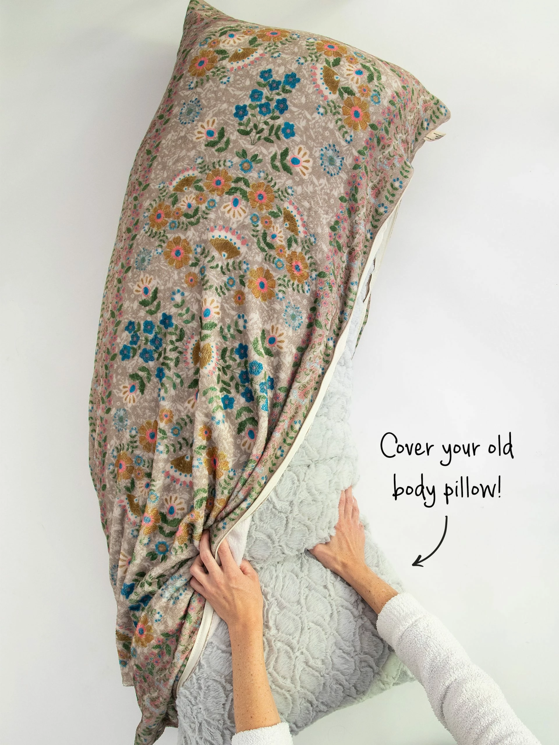 Natural Life Reversible Cozy Body Pillow Cover - Cream 3 Natural Life Reversible Cozy Body Pillow Cover - Cream