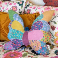 Natural Life Whimsy Patchwork Pillow - Butterfly
