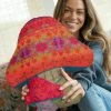 Natural Life Whimsy Patchwork Pillow - Mushroom -Natural Life Shop PLW233 new scaled