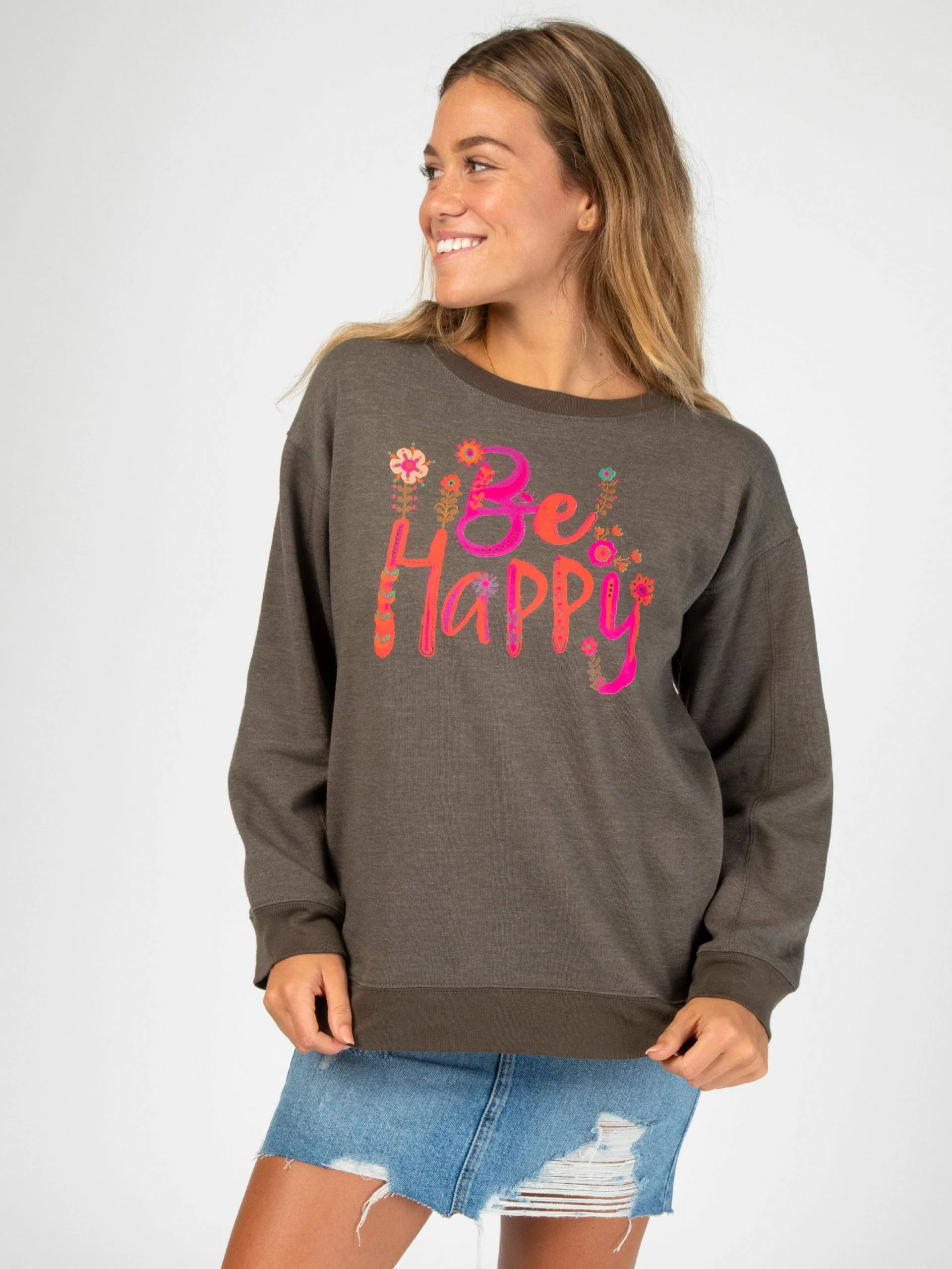 Natural Life Comfy Pocket Sweatshirt - Be Happy 5 Natural Life Comfy Pocket Sweatshirt - Be Happy - Image 3