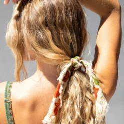 Natural Life Printed Bandana - Cream Floral -Natural Life Shop SCV000015 2 scaled