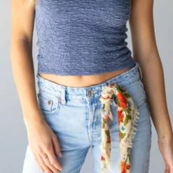 Natural Life Printed Bandana - Cream Floral -Natural Life Shop SCV000015 4 scaled