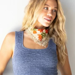 Natural Life Printed Bandana - Cream Floral -Natural Life Shop SCV000015 5 scaled