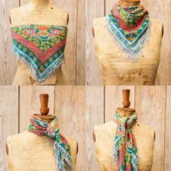 Natural Life 4-in-1 Scarf - Pink Teal Mandala -Natural Life Shop SCV000017 quad scaled