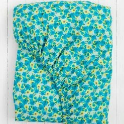 Natural Life Mix & Match Soft Cotton Fitted Sheet - Turquoise Lucy