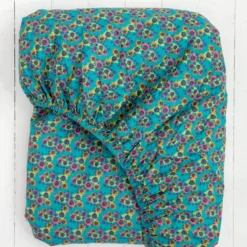 Natural Life Mix & Match Soft Cotton Fitted Sheet - Turquoise Halle