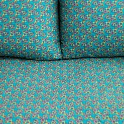 Natural Life Mix & Match Soft Cotton Flat Sheet - Turquoise Halle -Natural Life Shop SHT000084 1 6d3d973c b783 41bb ba64 f3f3529141e9 scaled