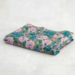 Natural Life Mix & Match Soft Cotton Flat Sheet - Blue Molly