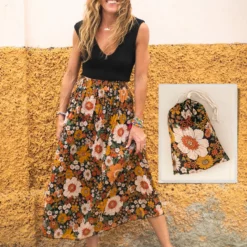 Natural Life Skirt-In-A-Bag - Orange Floral -Natural Life Shop SKRT237 scaled
