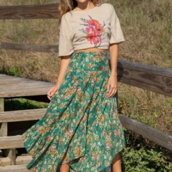 Natural Life Feelin' Alive Convertible Midi Skirt - Turquoise Floral -Natural Life Shop SKRT306 google scaled