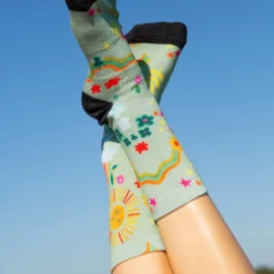 Natural Life Printed Weekend Sock Set, Set Of 2 - Multi Rainbow -Natural Life Shop SOCK000047 1 scaled