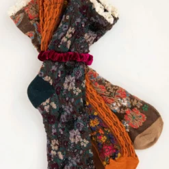 Natural Life Blossom Socks & Scrunchie, Set Of 3 - Rust