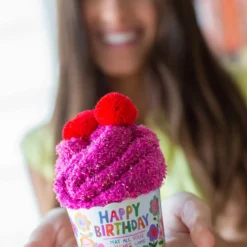 Natural Life Cozy Cupcake Socks - Red Happy Birthday