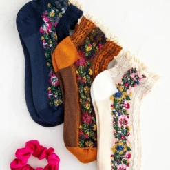 Natural Life Sock And Scrunchie Set - Navy Floral Border 7 Natural Life Sock And Scrunchie Set - Navy Floral Border -Natural Life Shop SOCK170 1 scaled