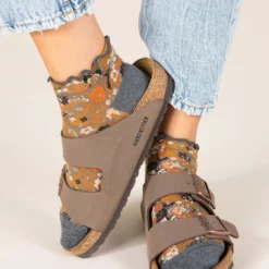 Natural Life Blossom Ankle Socks & Scrunchie, Set Of 3 - Dark Floral -Natural Life Shop SOCK172 2 scaled