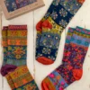Natural Life Boxed Boho Sock, Set Of 3 - Plum Floral -Natural Life Shop SOCK184 2 scaled