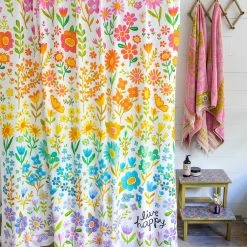 Natural Life Boho Shower Curtain - Live Happy