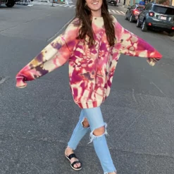 Natural Life Taylor Oversized Sweater - Magenta Tie-Dye 13 Natural Life Taylor Oversized Sweater - Magenta Tie-Dye -Natural Life Shop SWTR231 alt scaled