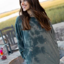 Natural Life Tie-Dye Sweatshirt - Sage -Natural Life Shop SWTR267 hoverweeds scaled