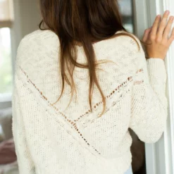 Natural Life Cable Knit Cardigan - Cream -Natural Life Shop SWTR321 A1 scaled