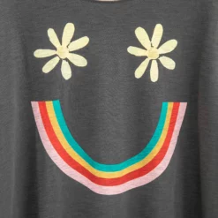 Natural Life Ringer Oversized Tee Shirt - Smiley -Natural Life Shop TEE1989 detail scaled