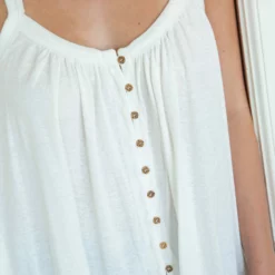 Natural Life Relaxed Button Down Tank Top - Ivory -Natural Life Shop TOP1038 2 scaled