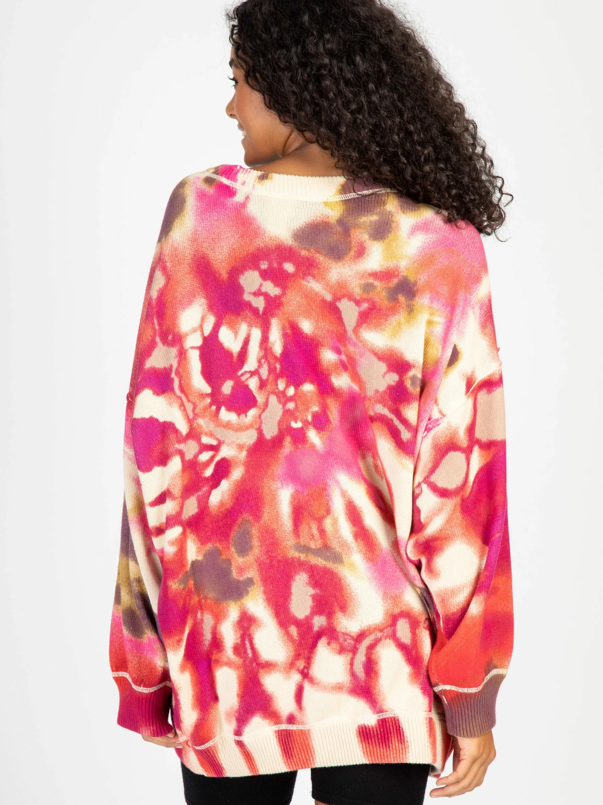 Natural Life Taylor Oversized Sweater - Magenta Tie-Dye 7 Natural Life Taylor Oversized Sweater - Magenta Tie-Dye - Image 5