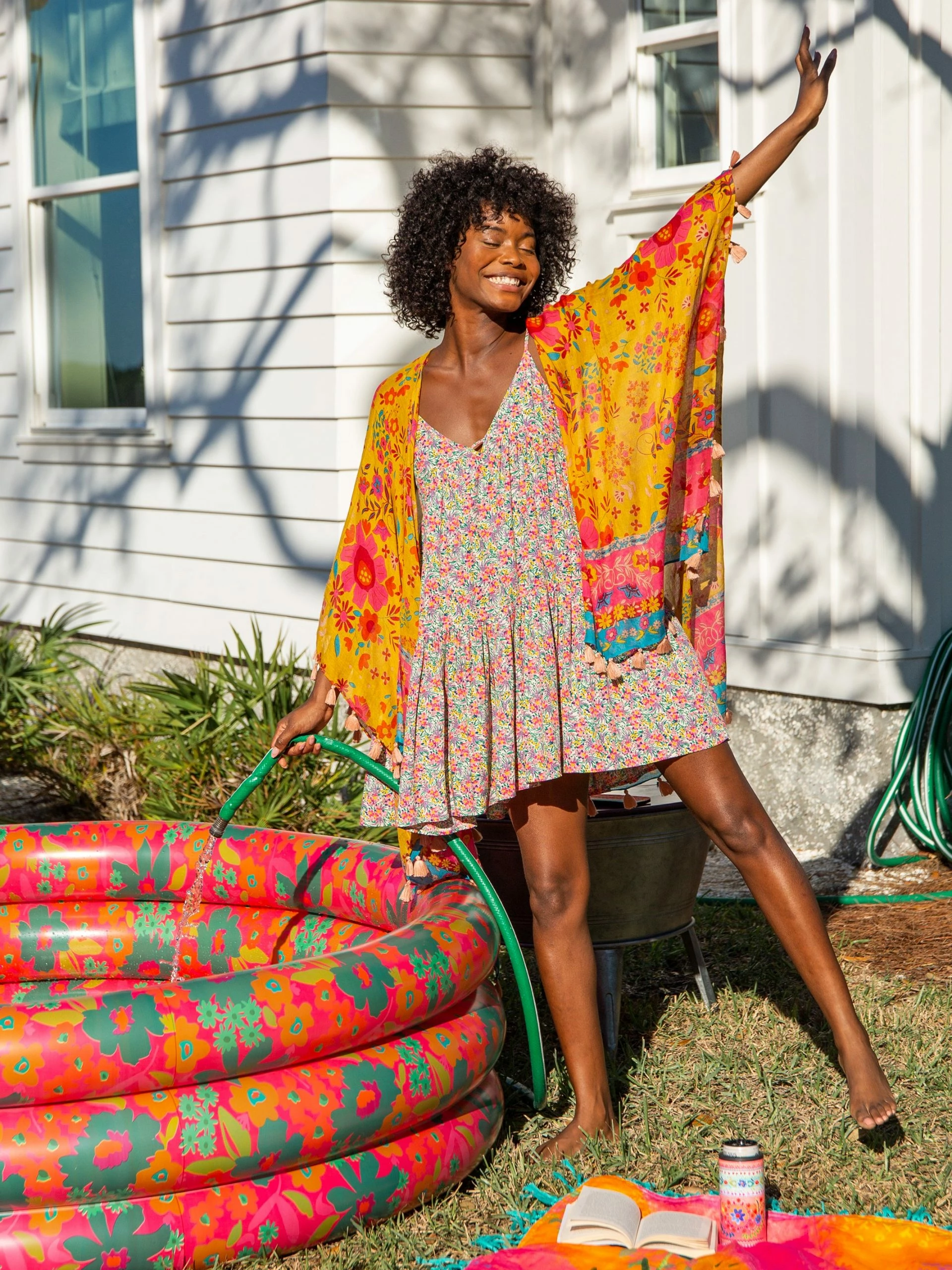 Natural Life Riley Dress - Neon Ditsy Floral 6 Natural Life Riley Dress - Neon Ditsy Floral - Image 4