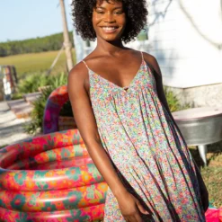 Natural Life Riley Dress - Neon Ditsy Floral