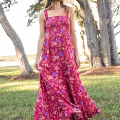 Natural Life Darcy Maxi Dress - Pink Retro Floral