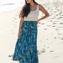 Natural Life Favorite Convertible Skirt - Dark Turquoise Rose -Natural Life Shop VP3A0834 scaled
