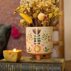 Natural Life Artisan Terracotta Indoor Planter, Medium - Folk Flower -Natural Life Shop VP3A1025 scaled