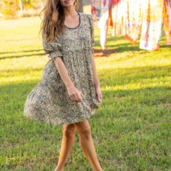 Natural Life Collette Dress - Cream Multi Floral